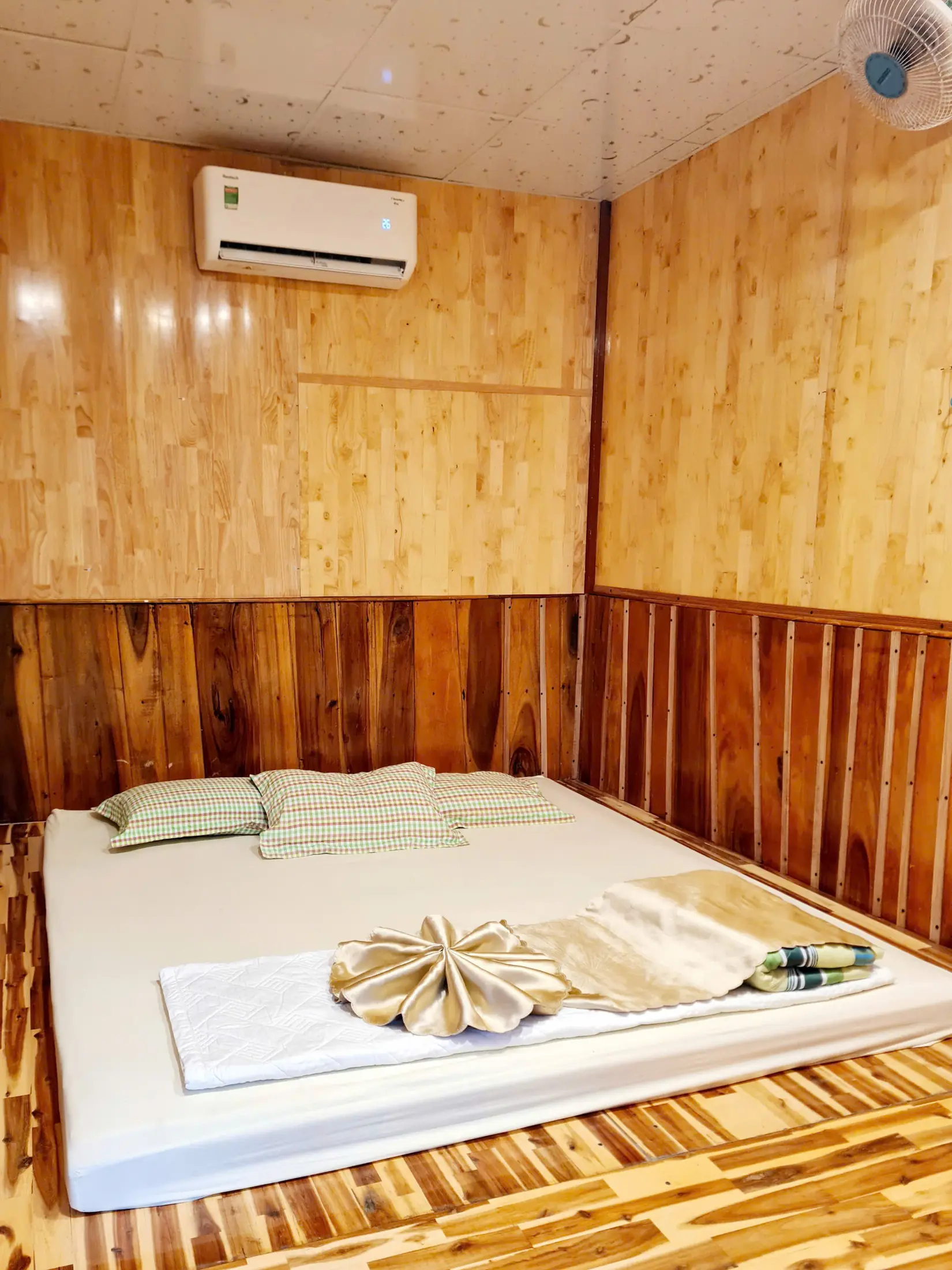 One bed inside the Private Bungalow